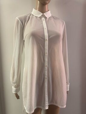 Long Sheer White Blouse